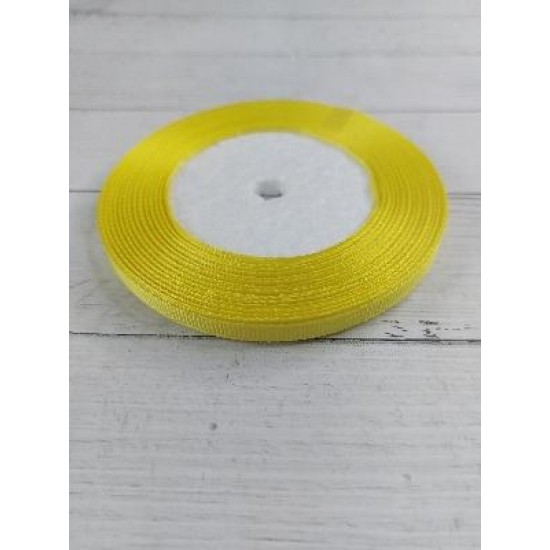 Лента репсовая (ширина 6 мм) цв. желтый, цена за катушку